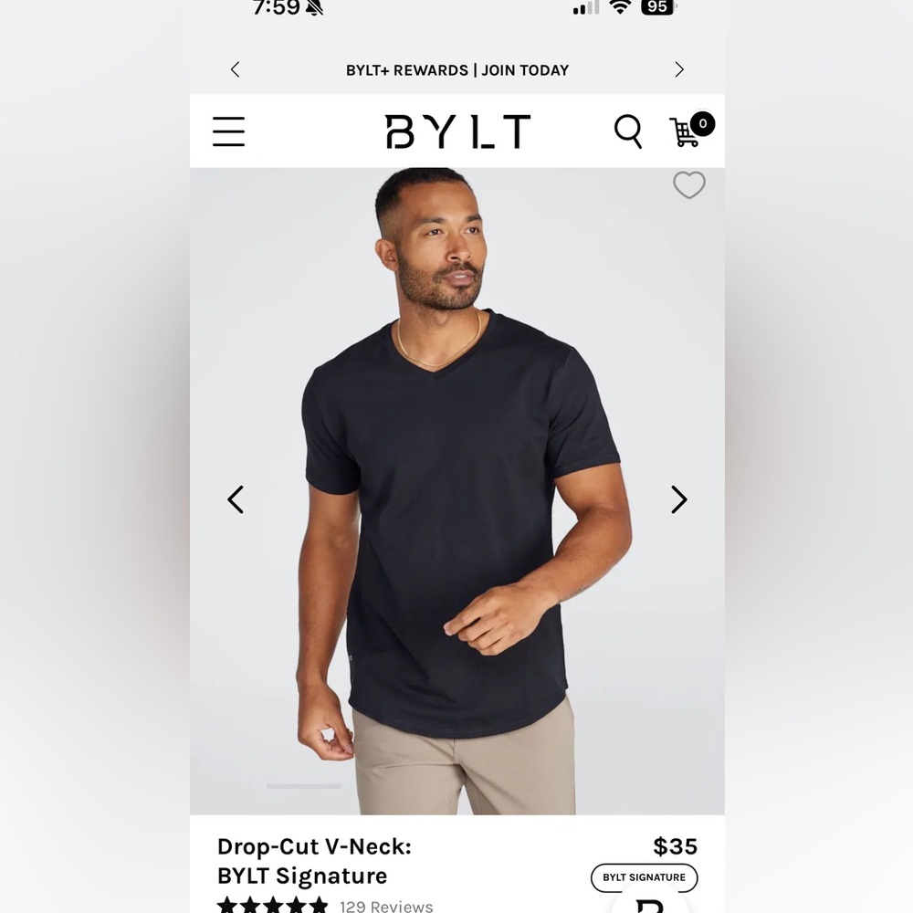 BYLT New Black VNeck 3XL